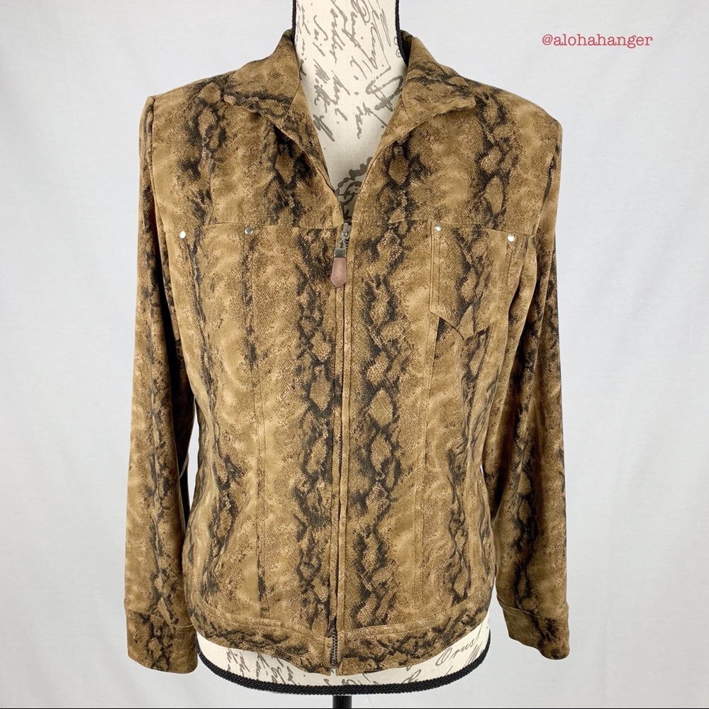 CDC Caren Desiree Co. Vintage Grunge Snake Print Jacket Women's Sz. 8 EUC!